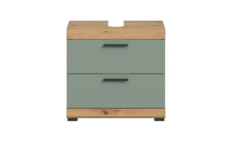 Waschbeckenunterschrank SCHLOONSEE, Breite 60cm, 2 Schubkästen, mit Siphonausschnitt, MDF-Front in verschiedenen Farben erhältlich, Badmöbel, Badschrank, Kommode, Bad Schloonsee