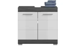 Waschbeckenunterschrank SCHLOONSEE, Breite 60cm, 2 Tür, 2 Fächer, mit Siphonausschnitt, MDF-Front in verschiedenen Farben erhältlich, Badmöbel, Badschrank, Kommode, Bad Schloonsee