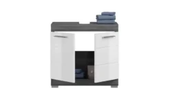 Waschbeckenunterschrank SCHLOONSEE, Breite 60cm, 2 Tür, 2 Fächer, mit Siphonausschnitt, MDF-Front in verschiedenen Farben erhältlich, Badmöbel, Badschrank, Kommode, Bad Schloonsee