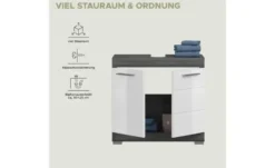 Waschbeckenunterschrank SCHLOONSEE, Breite 60cm, 2 Tür, 2 Fächer, mit Siphonausschnitt, MDF-Front in verschiedenen Farben erhältlich, Badmöbel, Badschrank, Kommode, Bad Schloonsee