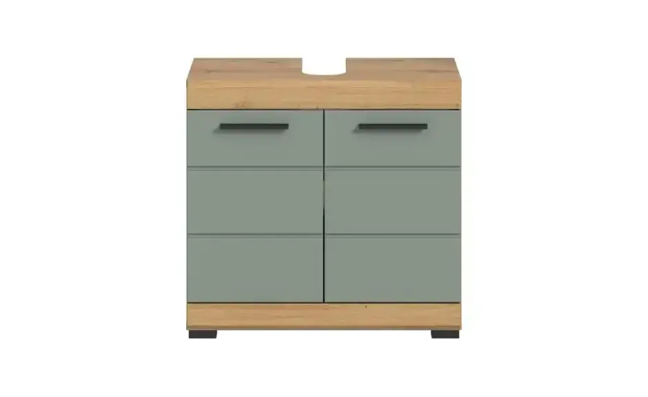 Waschbeckenunterschrank SCHLOONSEE, Breite 60cm, 2 Tür, 2 Fächer, mit Siphonausschnitt, MDF-Front in verschiedenen Farben erhältlich, Badmöbel, Badschrank, Kommode, Bad Schloonsee