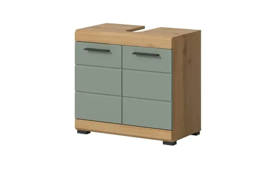 Waschbeckenunterschrank SCHLOONSEE, Breite 60cm, 2 Tür, 2 Fächer, mit Siphonausschnitt, MDF-Front in verschiedenen Farben erhältlich, Badmöbel, Badschrank, Kommode, Bad Schloonsee